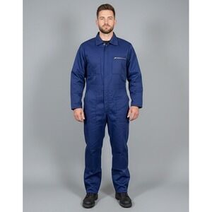 Vintage Sears Work Leasure Mens Utility Mechanic Navy Blue Jumpsuit Coveralls 42